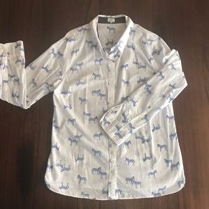 Crown and Ivy Zebra print blouse.